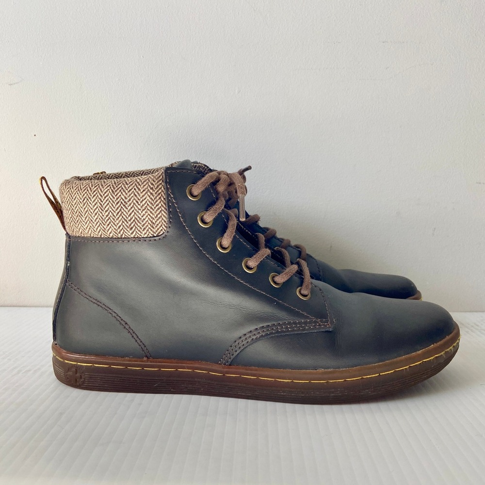 Dr Martens Maelly Padded Collar Lace Up Ankle Boots Dark Brown Womens 9